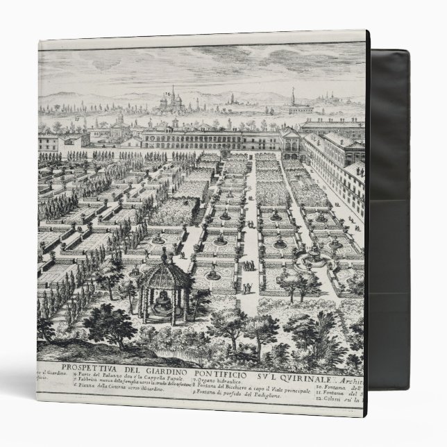 Gardens of the Quirinale, from 'Li Giardini di Rom 3 Ring Binder (Front/Inside)