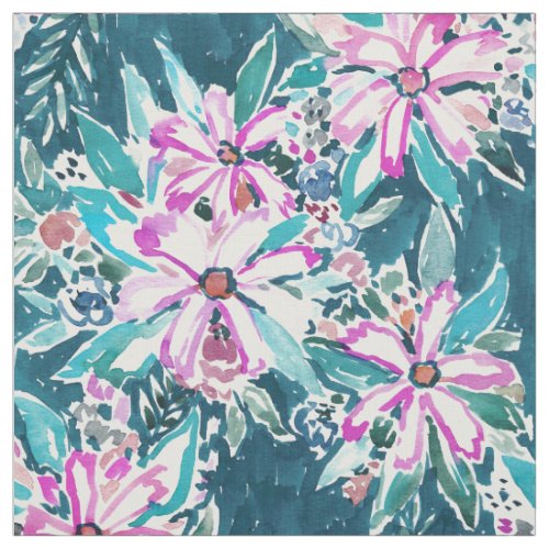 GARDENS OF TIBURON Boho Chic Floral Watercolor Fabric