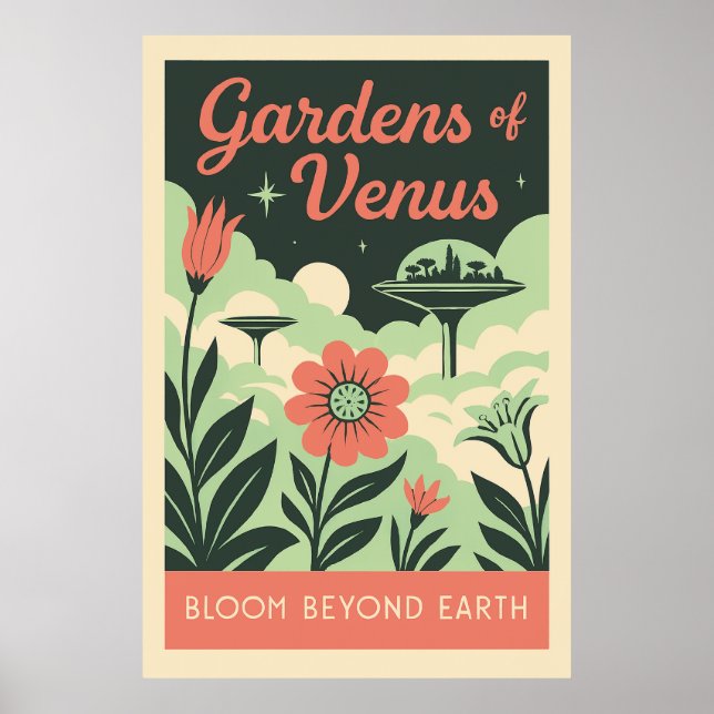 Gardens of Venus – Retro Space Botanical Poster (Front)