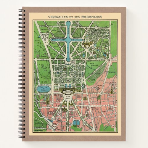 Gardens of Versailles Restored Vintage 1920 Notebook