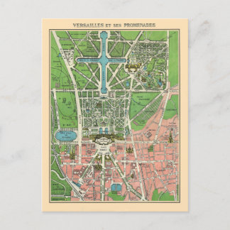 Gardens of Versailles, Restored Vintage 1920 Postcard