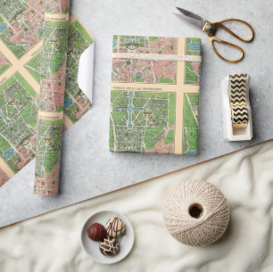Gardens of Versailles, Restored Vintage 1920 Wrapping Paper