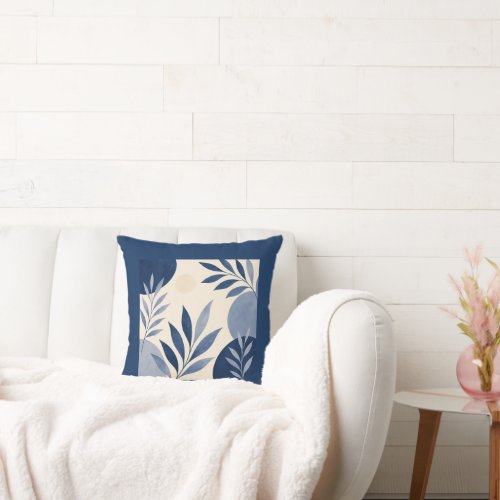 Gardens Syracuse Ivory Blue Foliage Cushion