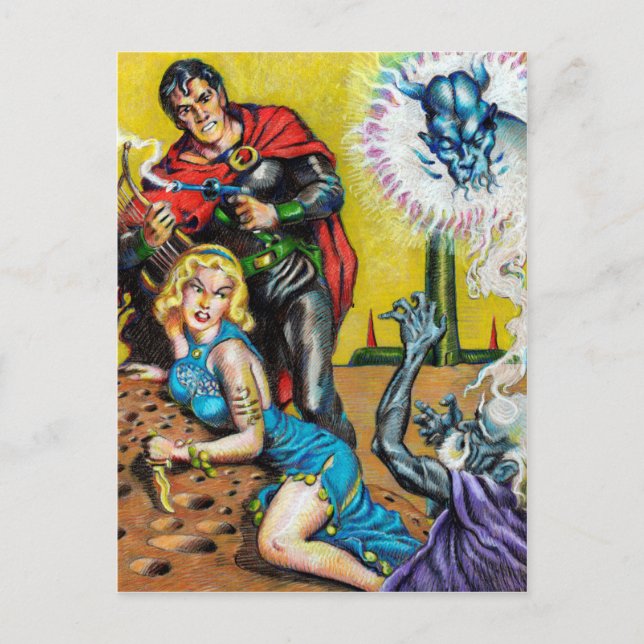 Gardner F Fox Planet Stories March 1953 recreation Postcard (Front)