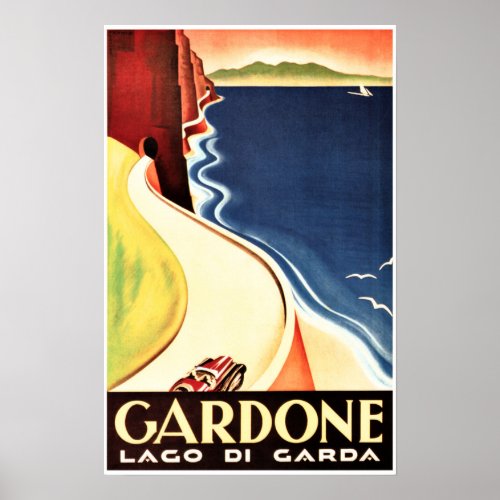 GARDONE RIVIERA Lago Di Garda Vintage Italy Travel Poster