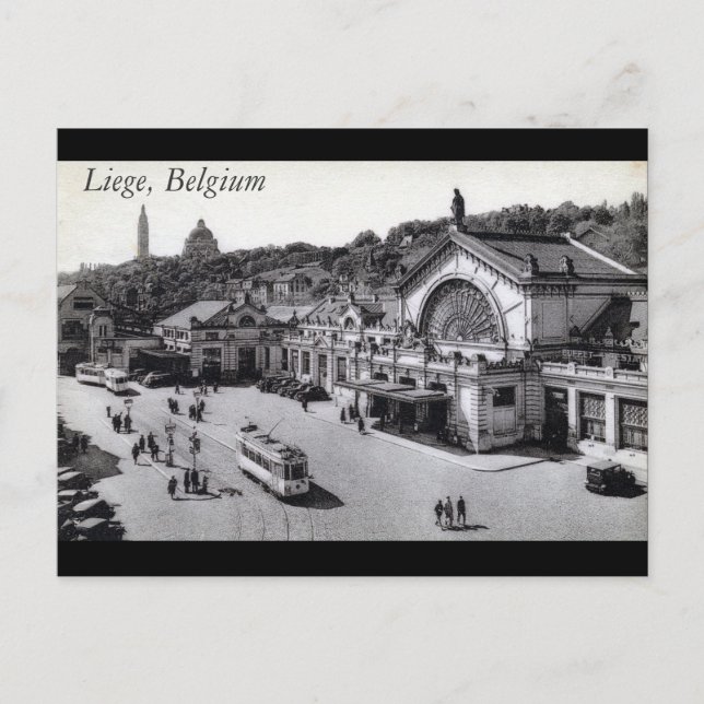 Gare des Guillemins, Liege Belgium Vintage Postcard (Front)