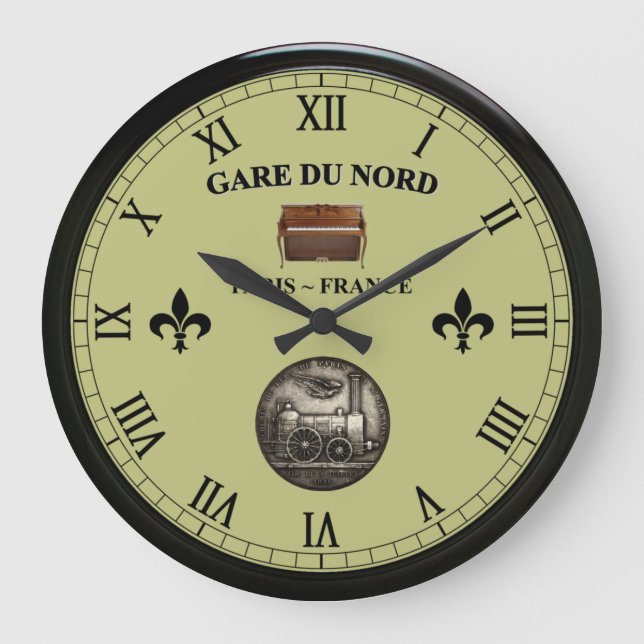 Gare du Nord ~ Paris France ~ Upright Piano ~ Large Clock (Front)