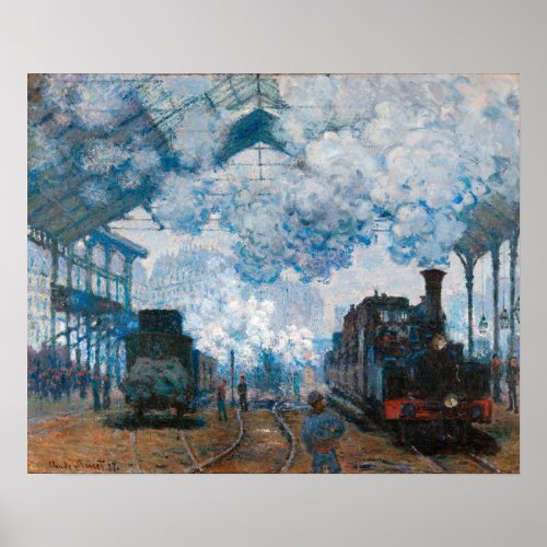 Gare Saint_Lazare Train Station by Claude Monet Poster