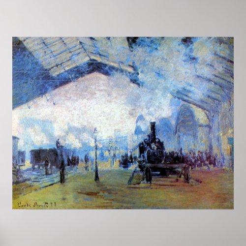 Gare Saint_Lazare Train Station by Claude Monet Poster