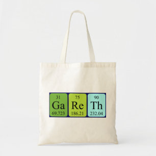 Gareth periodic table name tote bag