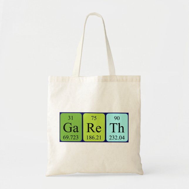 Gareth periodic table name tote bag (Front)