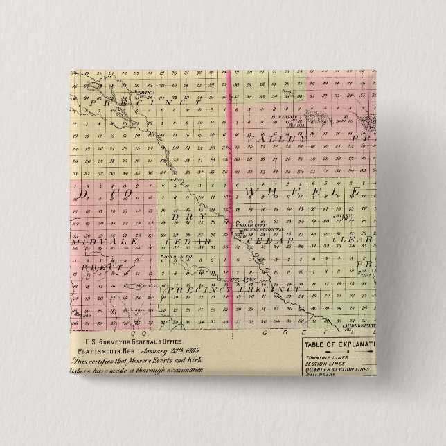 Garfield and Wheeler County, Nebraska Button (Front)