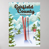 Garfield County Wyoming Ski poster