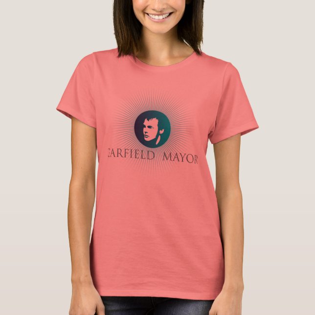 Garfield Mayor "Arctic Sun" Ladies Blue T-Shirt (Front)