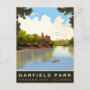 Garfield Park, Chicago, Illinois, Vintage Travel Postcard