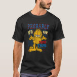 Garfield Probably Late For Something Distressed Vi T-Shirt