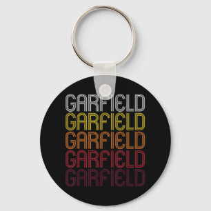 Garfield Retro Wordmark Pattern - Vintage Style Keychain