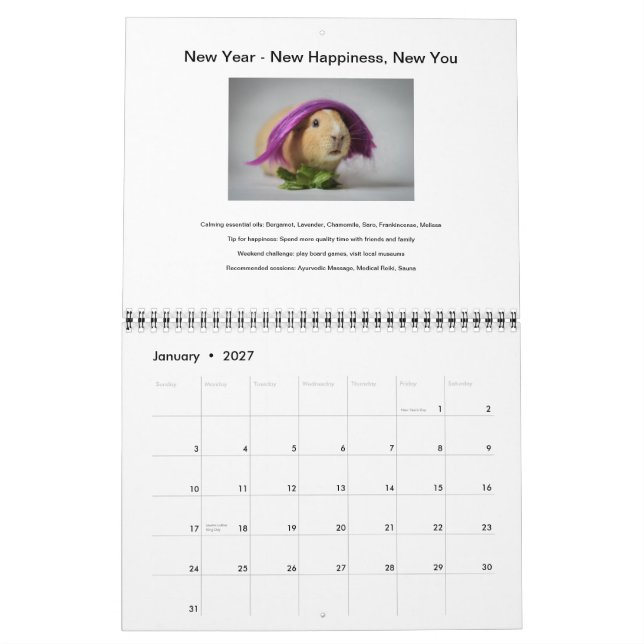 Garfunkel, the guinea pig, 2015 Wall Calendar. Calendar