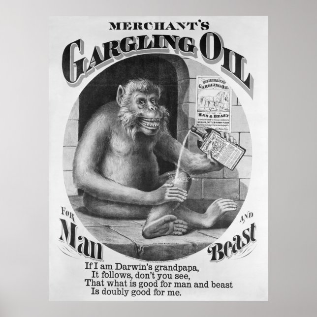 GARGLING OIL PATENT MEDICINE 1869 POSTER (Front)