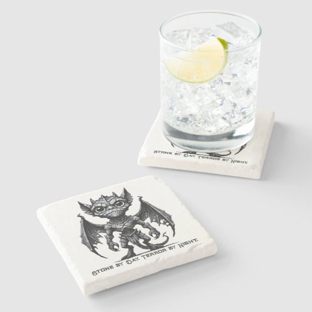 Gargoyle Demon Stone Magnet Coaster (Side)
