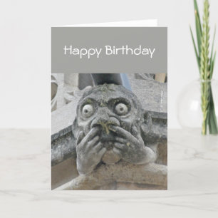 Gargoyle fingers-up-nose card