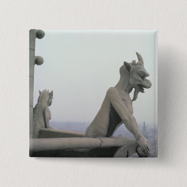 Gargoyle from the balustrade of the Grande Pinback Button (Front)