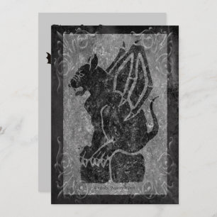 Gargoyle Gray Scrolls Invitation