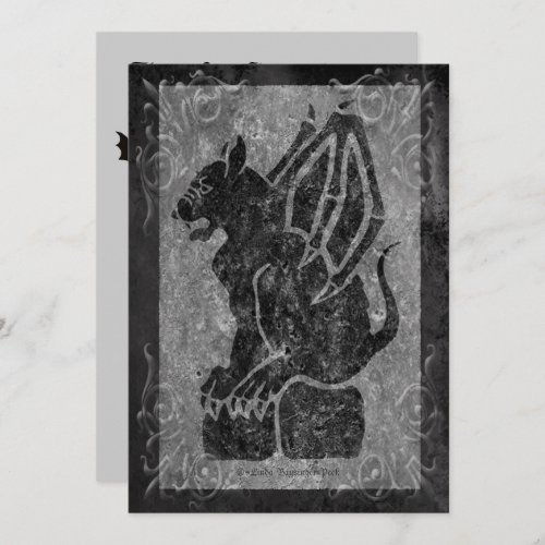 Gargoyle Gray Scrolls Invitation
