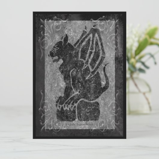 Gargoyle Gray Stone Scrolls (Standing Front)