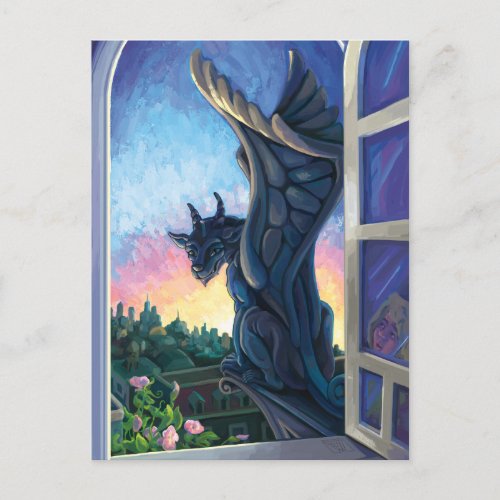 Gargoyle Guardian Fantasy Art Postcard