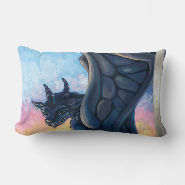 Gargoyle Guardian Lumbar Pillow (Front)