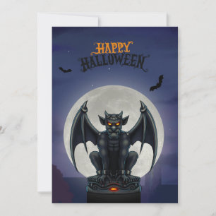 Gargoyle Happy Halloween card