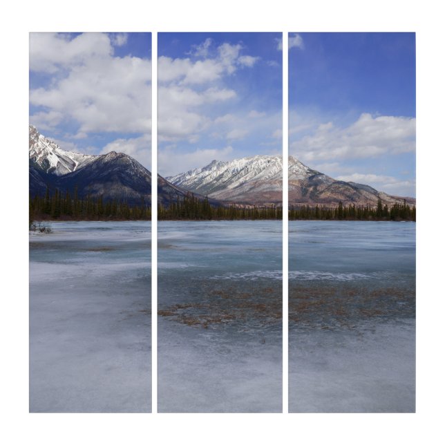 Gargoyle Mountain and Frozen Athabasca River Triptych (Front)