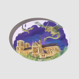 Gargoyle Notre Dame - Paris Car Magnet Oval