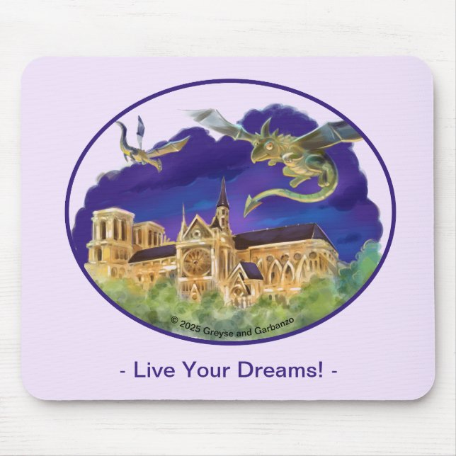 Gargoyle Notre Dame - Paris Dreams Mousepad  (Front)