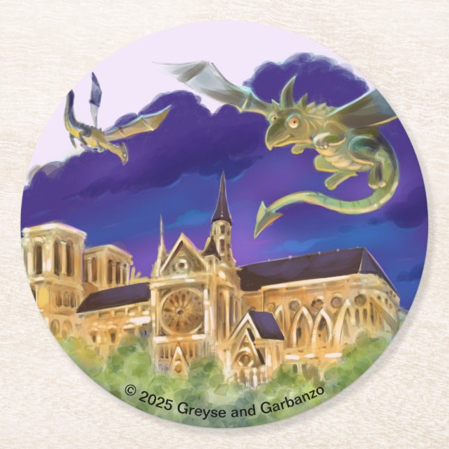 Gargoyle Notre Dame - Paris Paper Coasters (6) (Front)