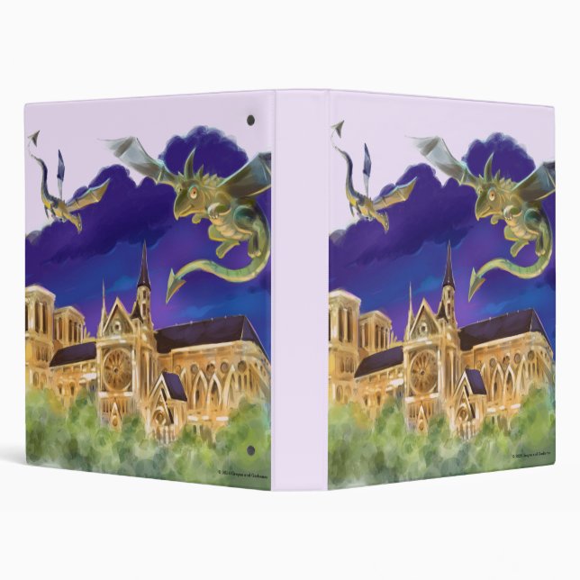 Gargoyle Notre Dame - Paris Scrapbook/Album 3 Ring Binder (Background)