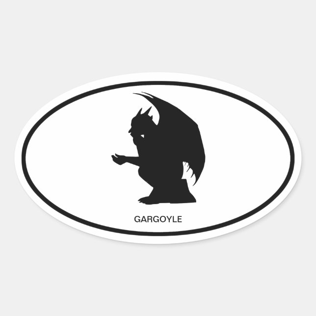 Gargoyle Oval Sticker (Front)