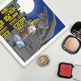 Gargoyle Urban Fantasy Cityscape Acrylic Tray