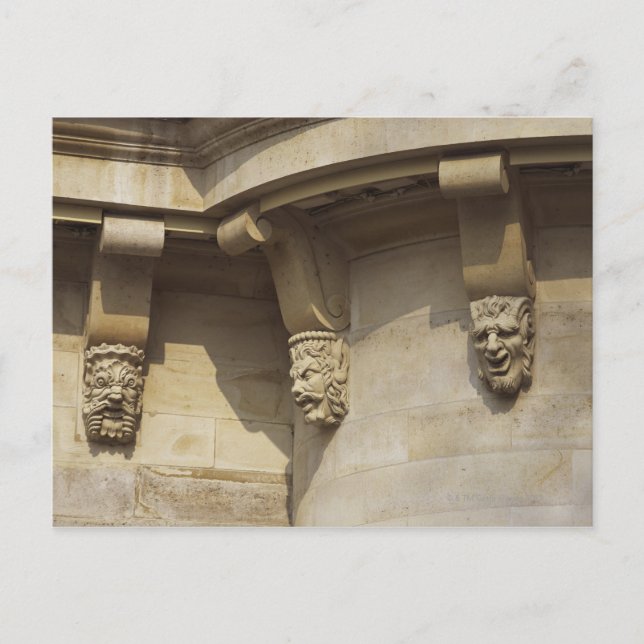 Gargoyles on Pont Neuf bridge in Paris, France Postcard (Front)