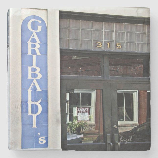 Garibaldi Cafe, Savannah, Georgia Marble Coaster (Front)