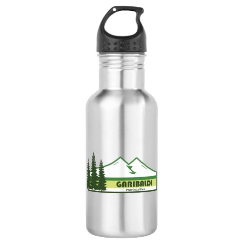 Garibaldi Provincial Park Green Stripes Stainless Steel Water Bottle