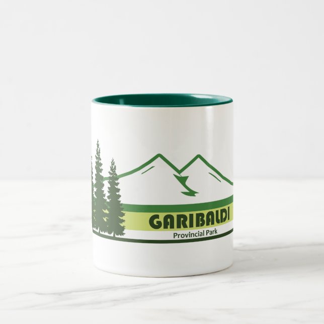 Garibaldi Provincial Park Green Stripes Two-Tone Coffee Mug (Center)
