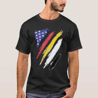 Garifuna American Patriot Grown Heart Flag Stripes T-Shirt