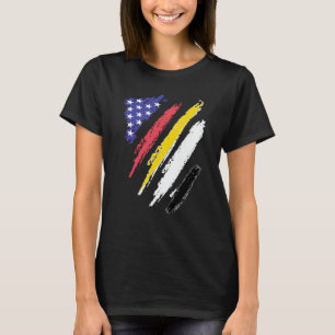 Garifuna American Patriot Grown Heart Flag Stripes T-Shirt