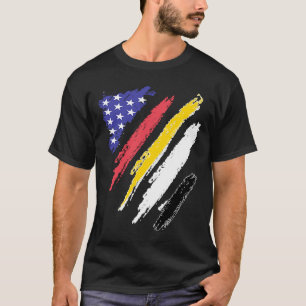 Garifuna American Patriot Grown Heart Flag Stripes T-Shirt