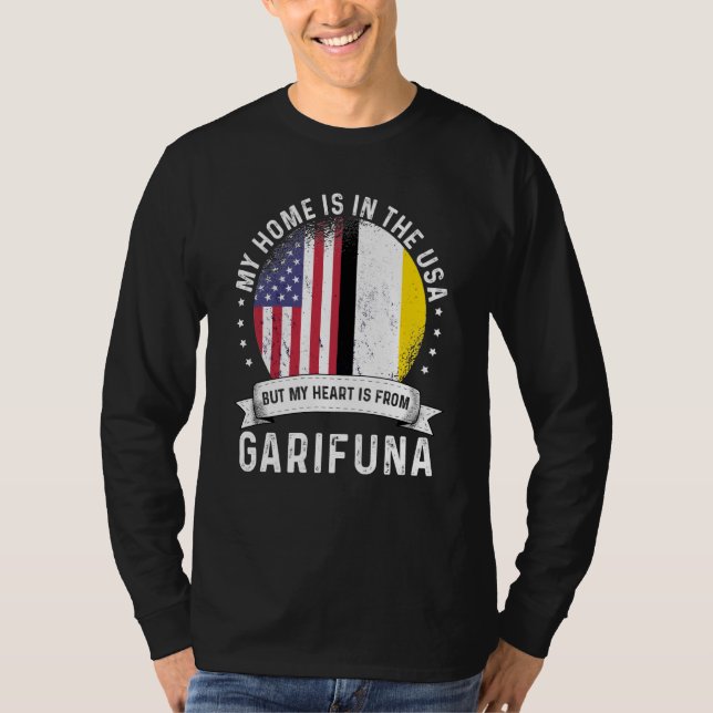 Garifuna American Patriot Grown Proud Home USA Fla T-Shirt (Front)