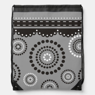 Garland ARTdeco black white + your backgr. color Drawstring Bag