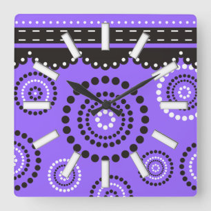 Garland ARTdeco black white + your backgr. color Square Wall Clock