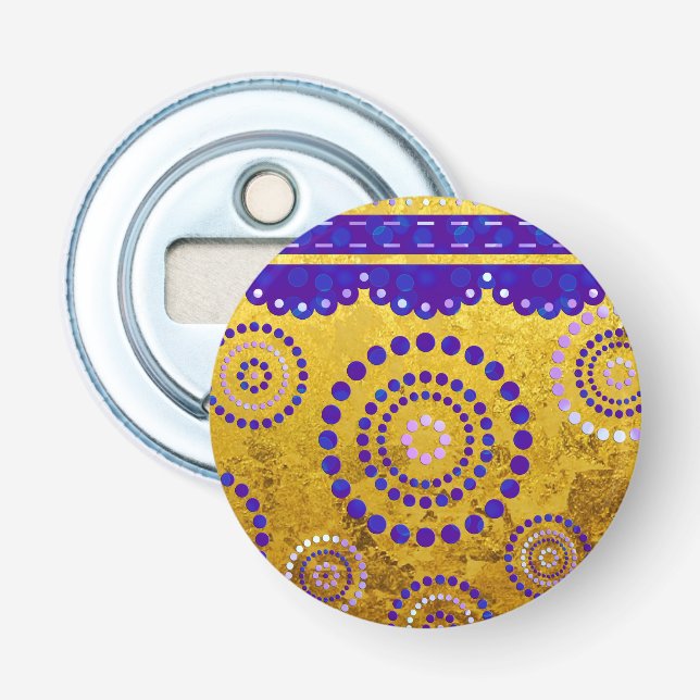 Garland ARTdeco violet blue + your background Bottle Opener (Front)
